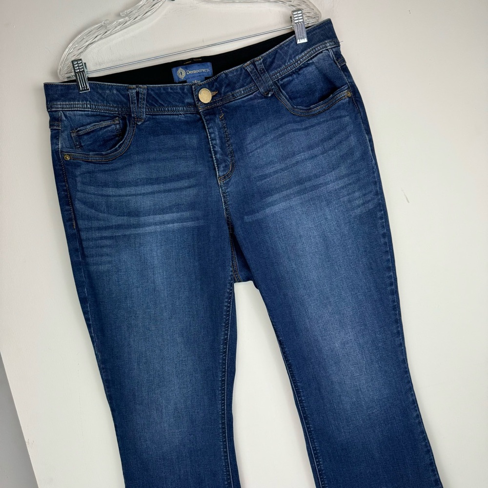 Democracy Ab Solution Slimming Bootcut Jeans Sz 16W Dark Wash Stretch - Picture 5 of 14